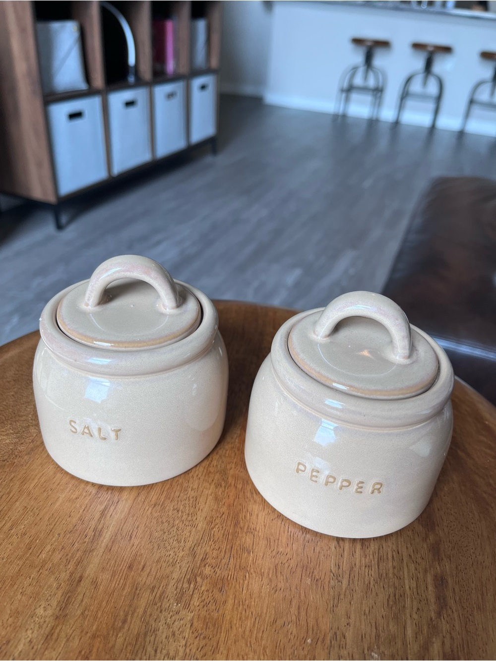 Hearth & Hand Cream Ceramic Salt & Pepper Jars with Lids